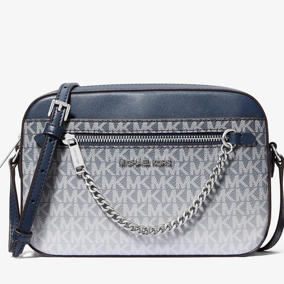 Michael Kors Jet Set Item Large Ombré EW Signature ZP Chain XBody Logo Crossbody - Picture 11 of 14